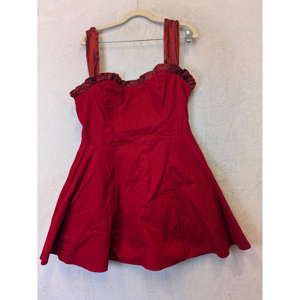 Free People Midnight Magic Smocked Bust Ruffle Straps Mini Dress Size L‎